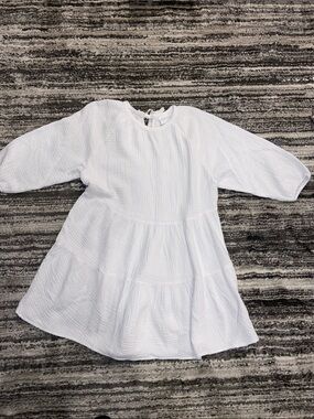 NWT Alice Walk White Textured Baby Doll Dress Medium